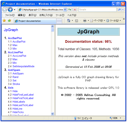 JpGraphのドキュメント