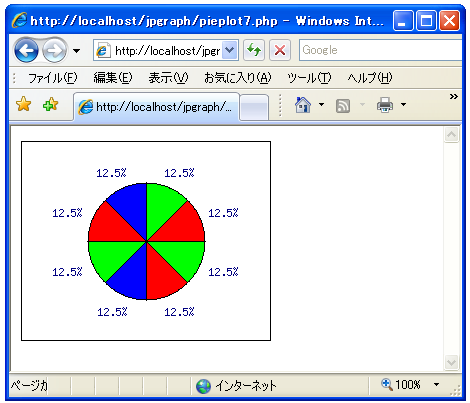 スライスの色を個別に設定する