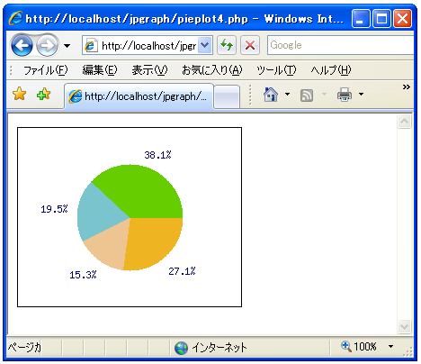 円グラフで枠線の表示と非表示を設定する