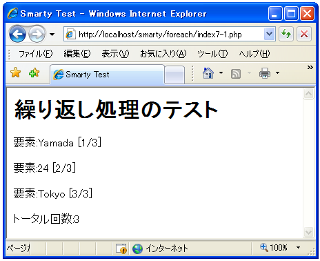 ループの総回数(totalプロパティ)